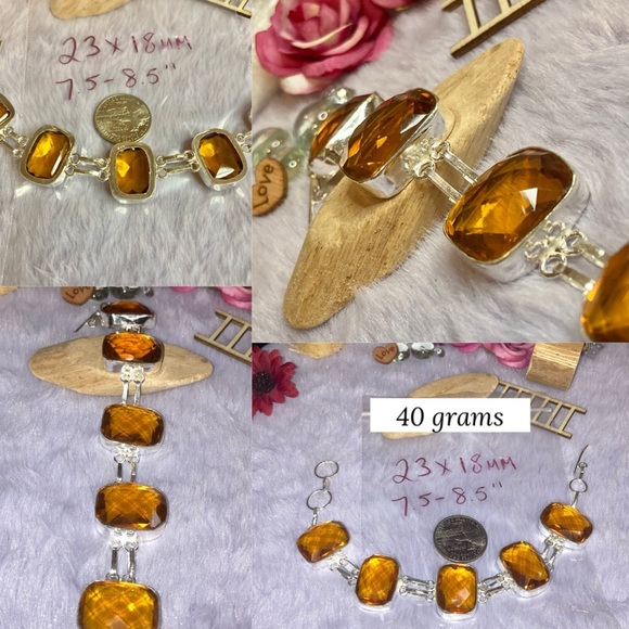 Golden Citrine Gemstone Handmade Bracelet - Picture 8 of 9